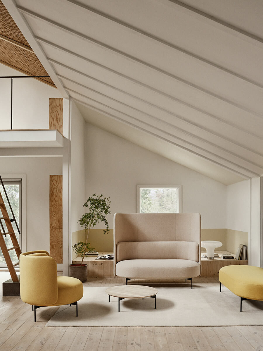 Gepolsterter Hocker Softline Joe, moderner Pouf mit klarer Form, ideal für Wohnen und Büro