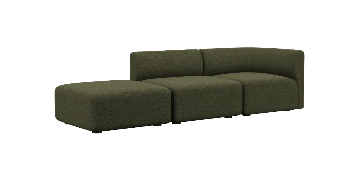 Fjord Loungesofa 2-Sitzer Open End Links, cosmo olive