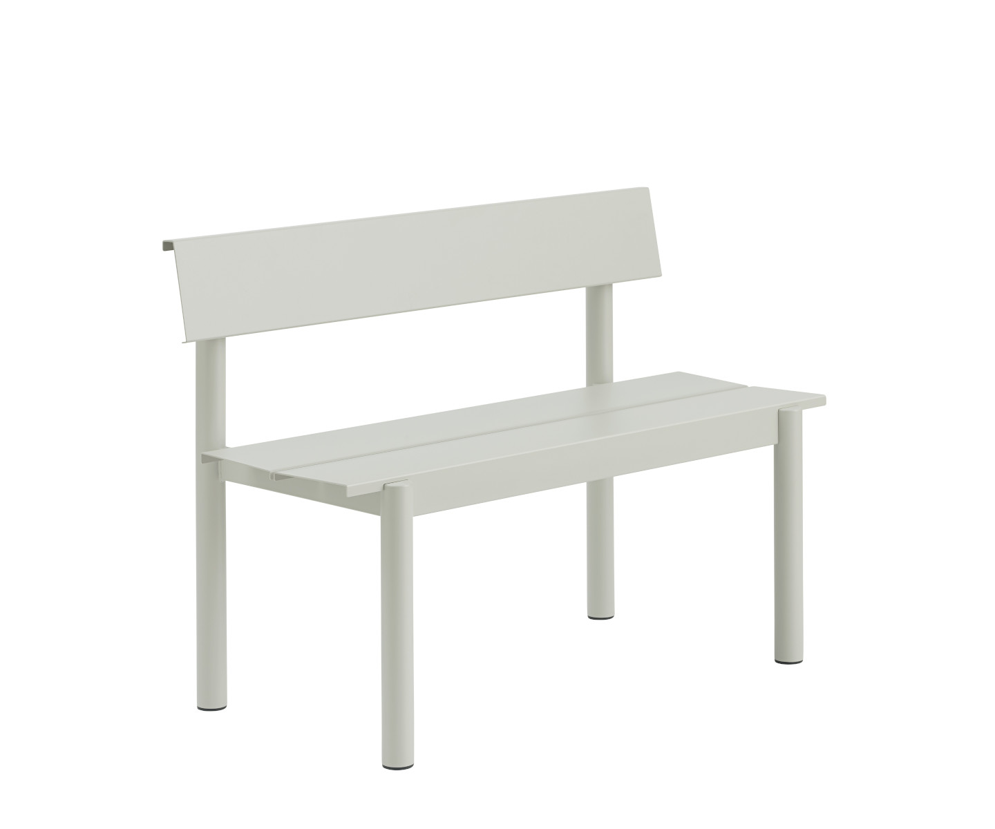 Linear Steel Gartenbank mit Rückenlehne, 110 cm, grau