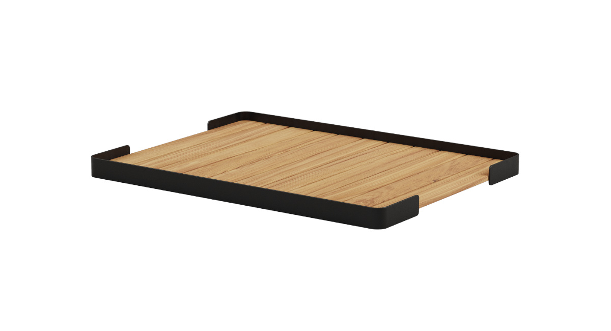 Patio Pouf Tray, schwarz
