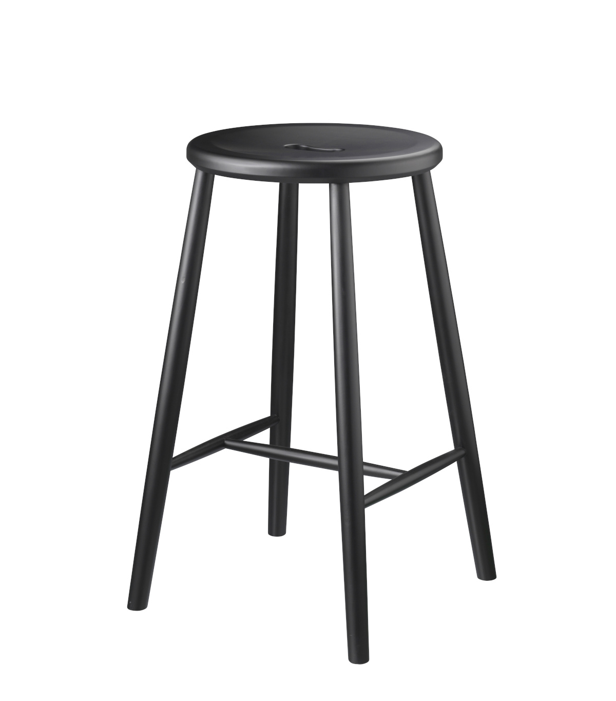 FDB Møbler J27C Barhocker, nordisches Design, ergonomisch, Buchenholz schwarz, langlebig, funktional