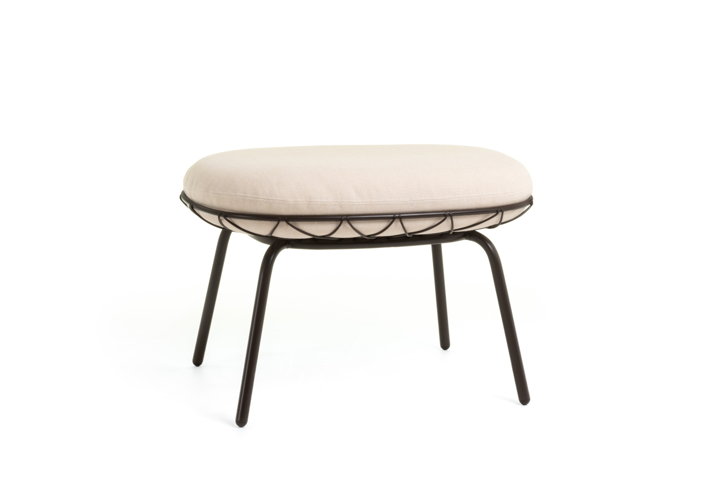 Magis Piña Outdoor Ottoman, marrone/weiß, wetterfest, leichter Design-Hocker, modern, komfortabel