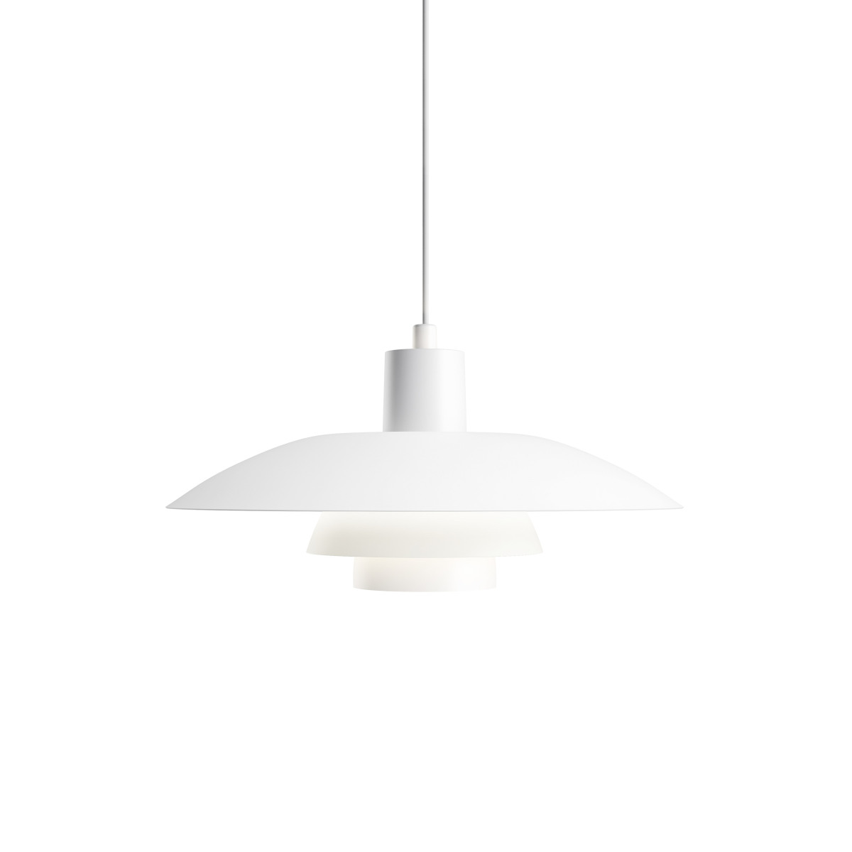 Louis Poulsen PH 4/3 Pendelleuchte weiß, elegantes Design, blendfreies Licht, ideal für Esszimmer und Wohnzimmer
