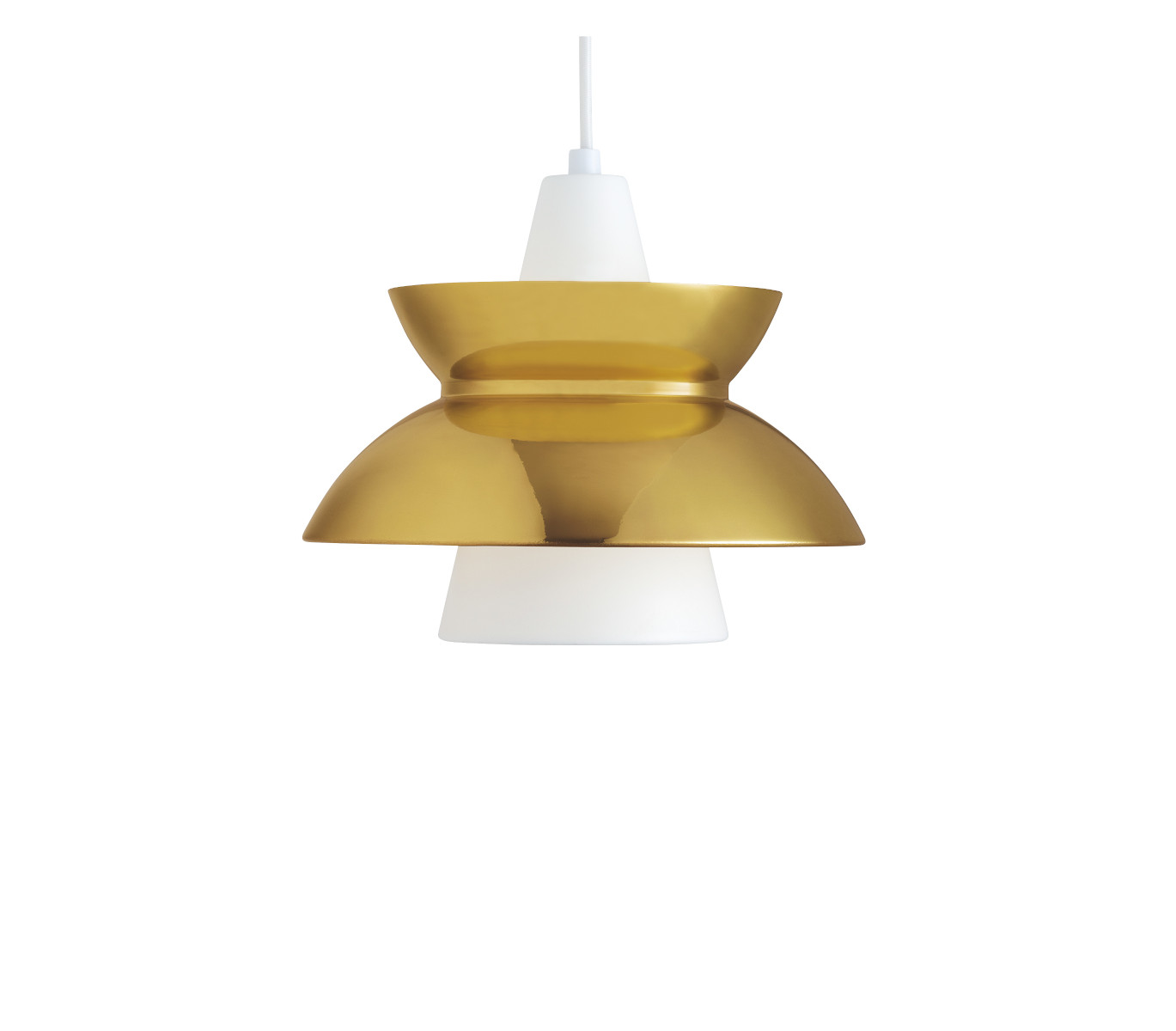 Louis Poulsen Doo-Wop Pendelleuchte Messing, zeitloses Design, warmes Licht, hochwertige skandinavische Leuchte