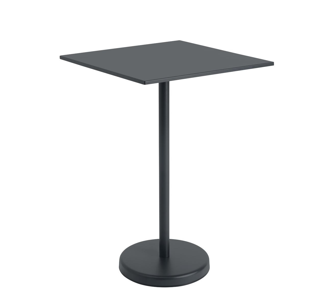 Linear Steel Stehtisch, 70 x 70 cm, anthrazit black