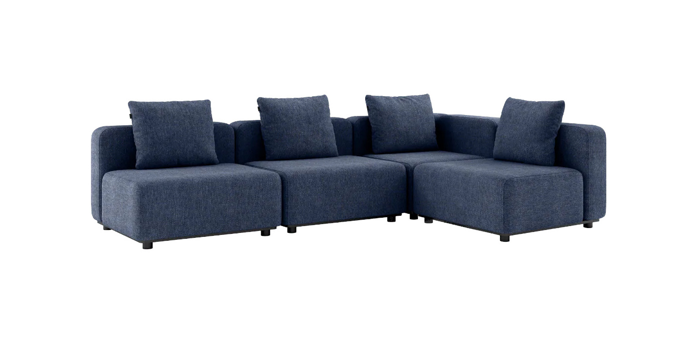 Cobana Ecksofa 4-Sitzer ohne Armlehne, kirra indigo