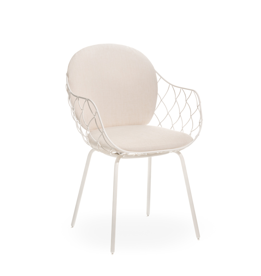 Magis Piña Outdoor Stuhl weiß/weiß, wetterfest, ergonomisch, modernes Design, komfortabel, italienische Qualität