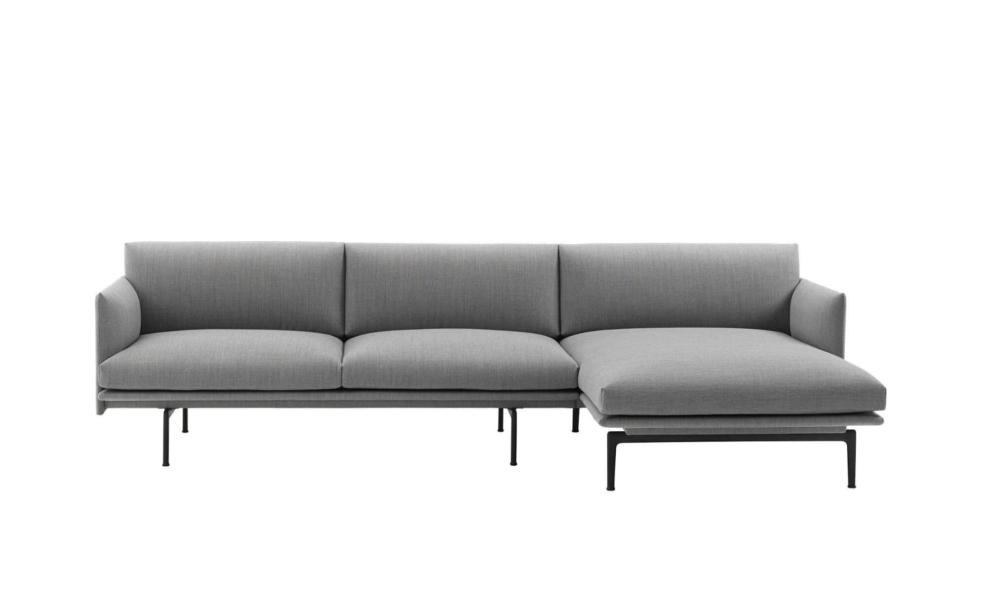 Outline Sofa Chaise Longue, rechts, fiord 151 / schwarz
