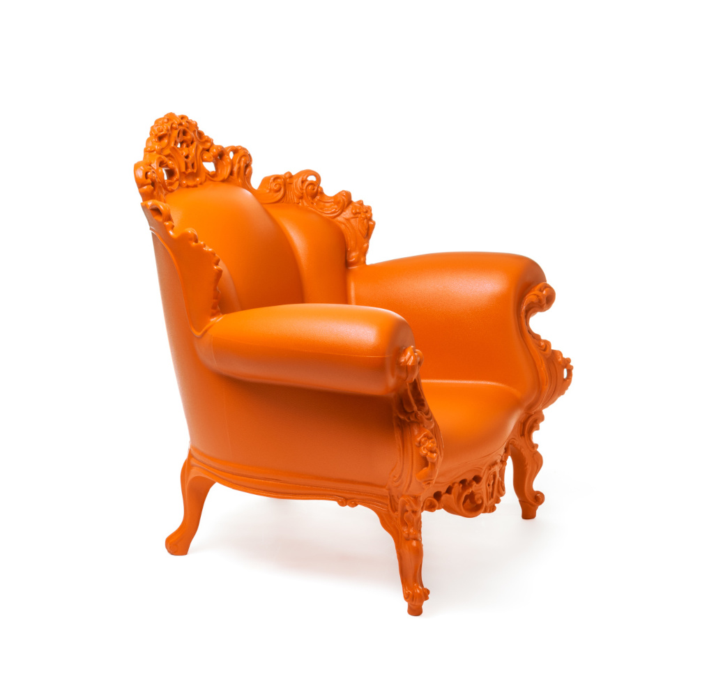 Magis Proust Sessel orange, modernes italienisches Design, ergonomisch, auffällig, hochwertig und komfortabel