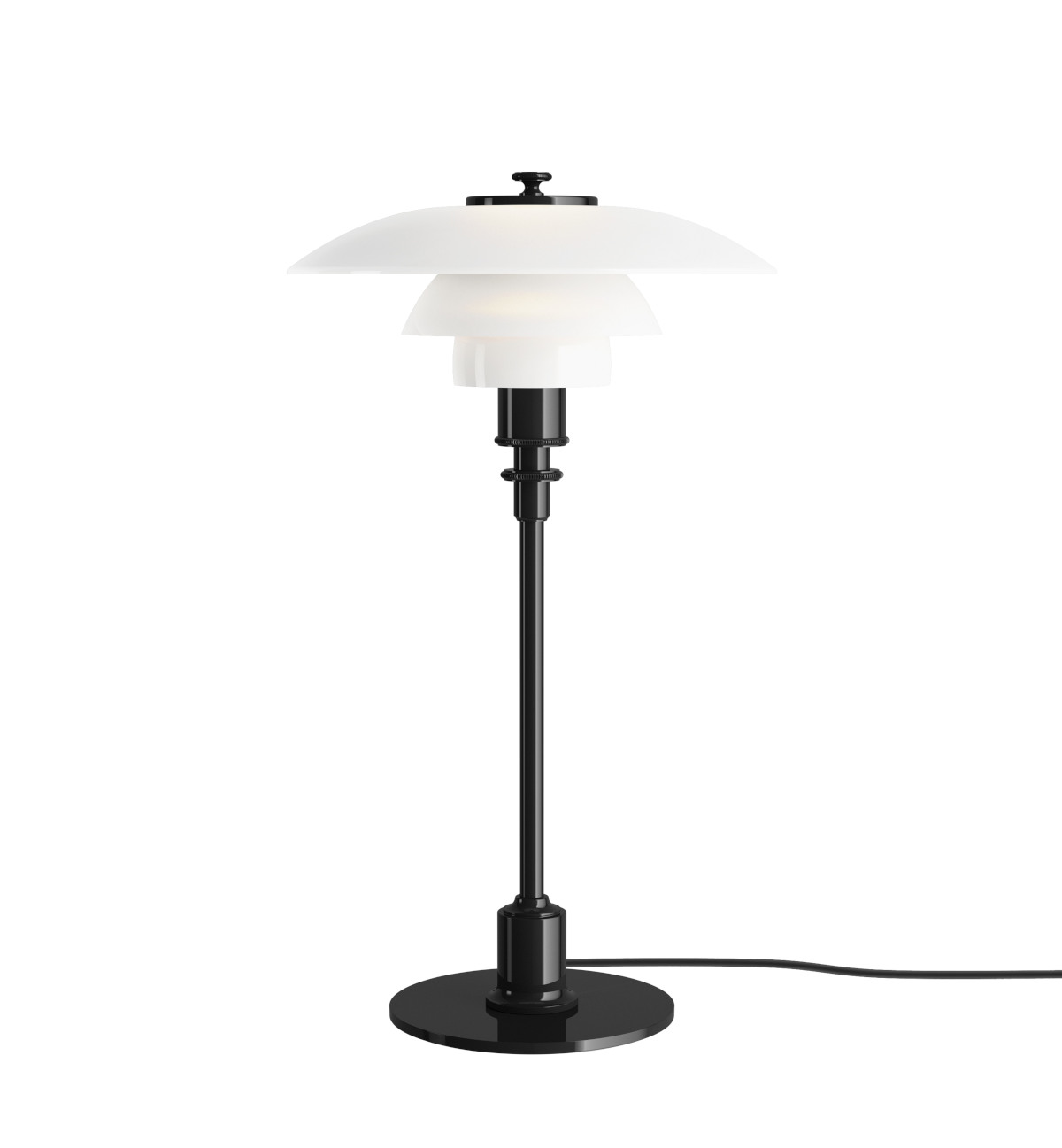 Louis Poulsen PH 2/1 Tischleuchte schwarz metallisiert, modernes Design, dimmbar, hochwertige Beleuchtung für Büro und Wohnzimmer