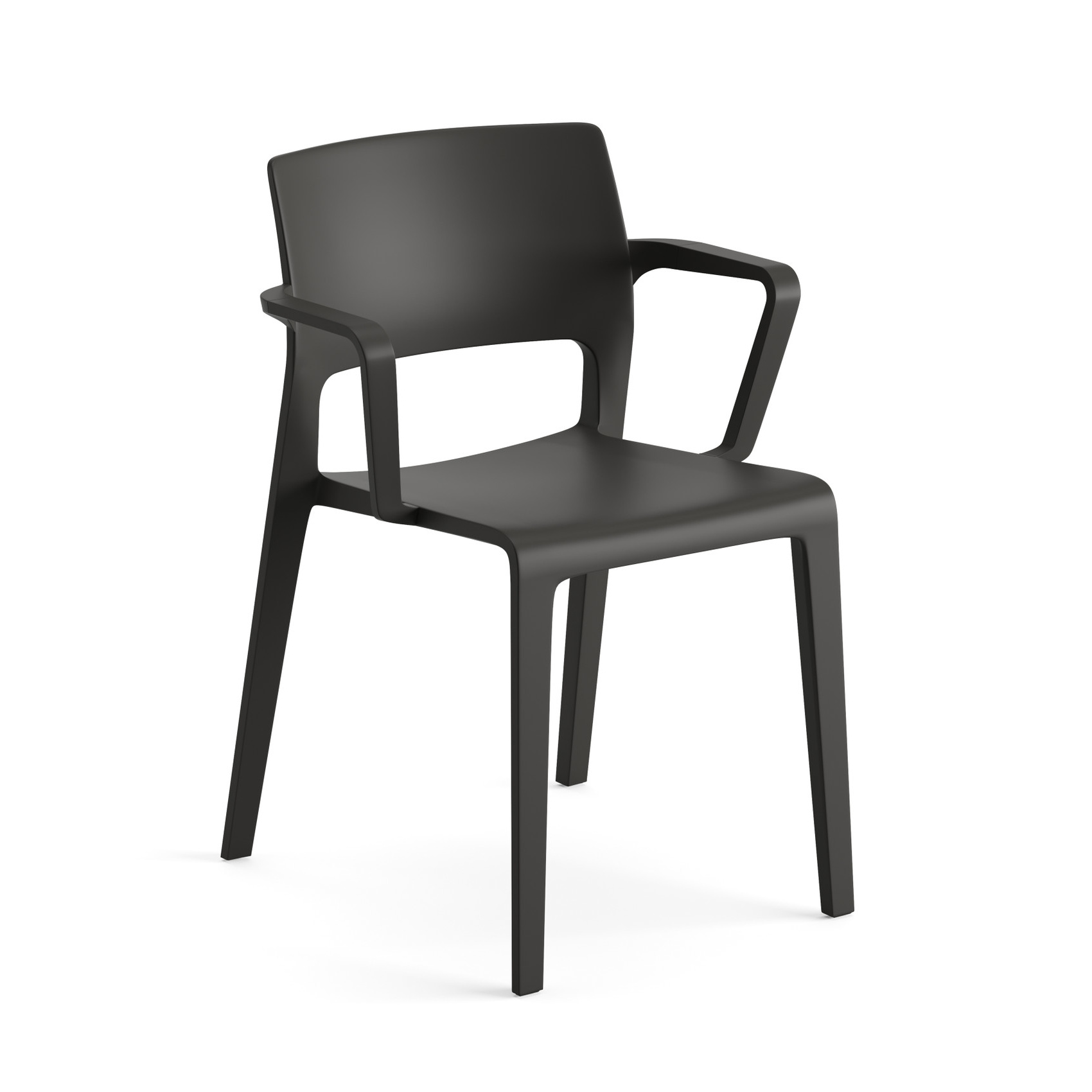 Arper Juno 02 Armlehnstuhl in Schwarz aus hochwertigem Kunststoff, modernes Design für Esszimmer und Büros