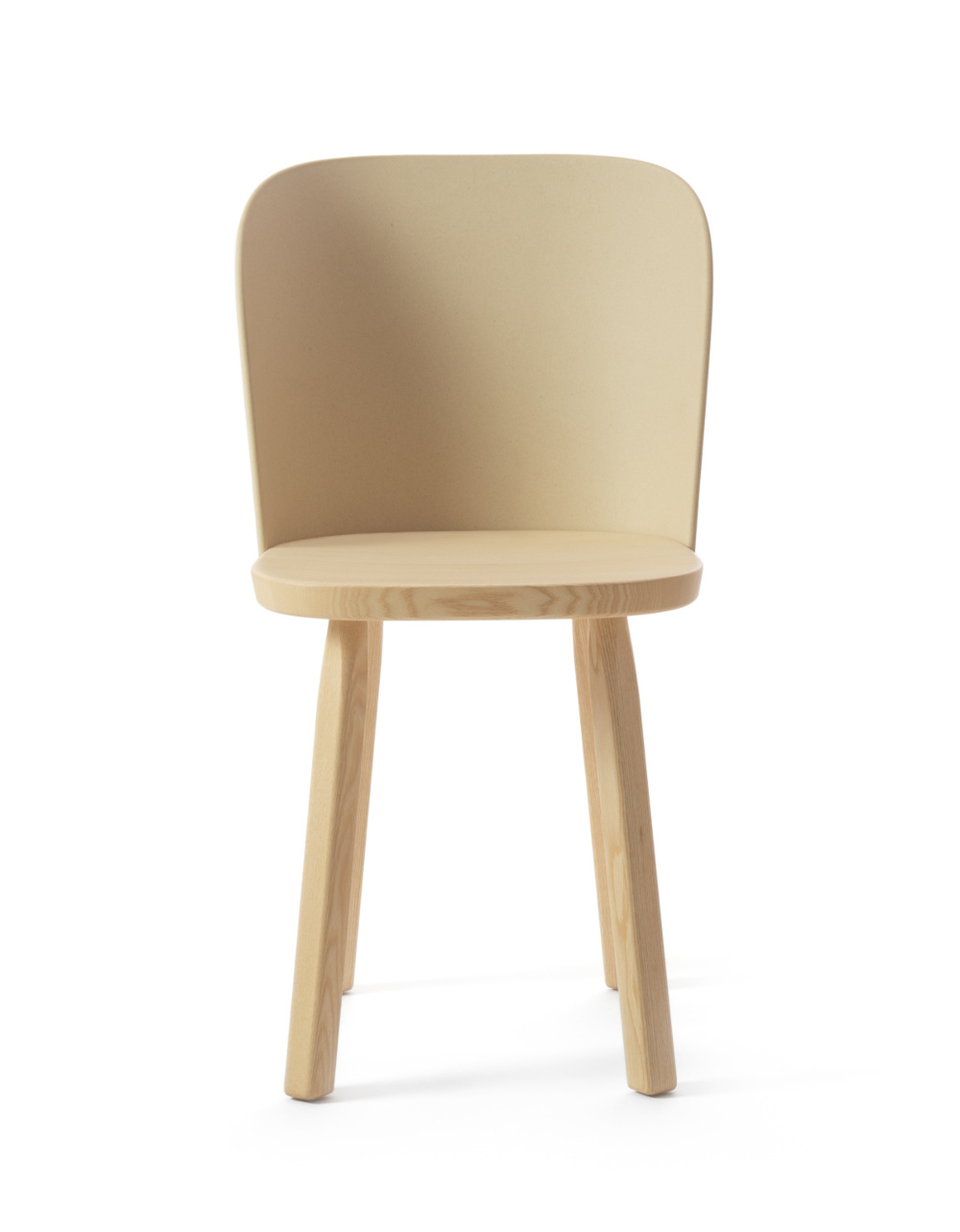 Magis Alpina Stuhl, Esche natur, beiger Sitz, hochwertiges italienisches Design, komfortabel, langlebig