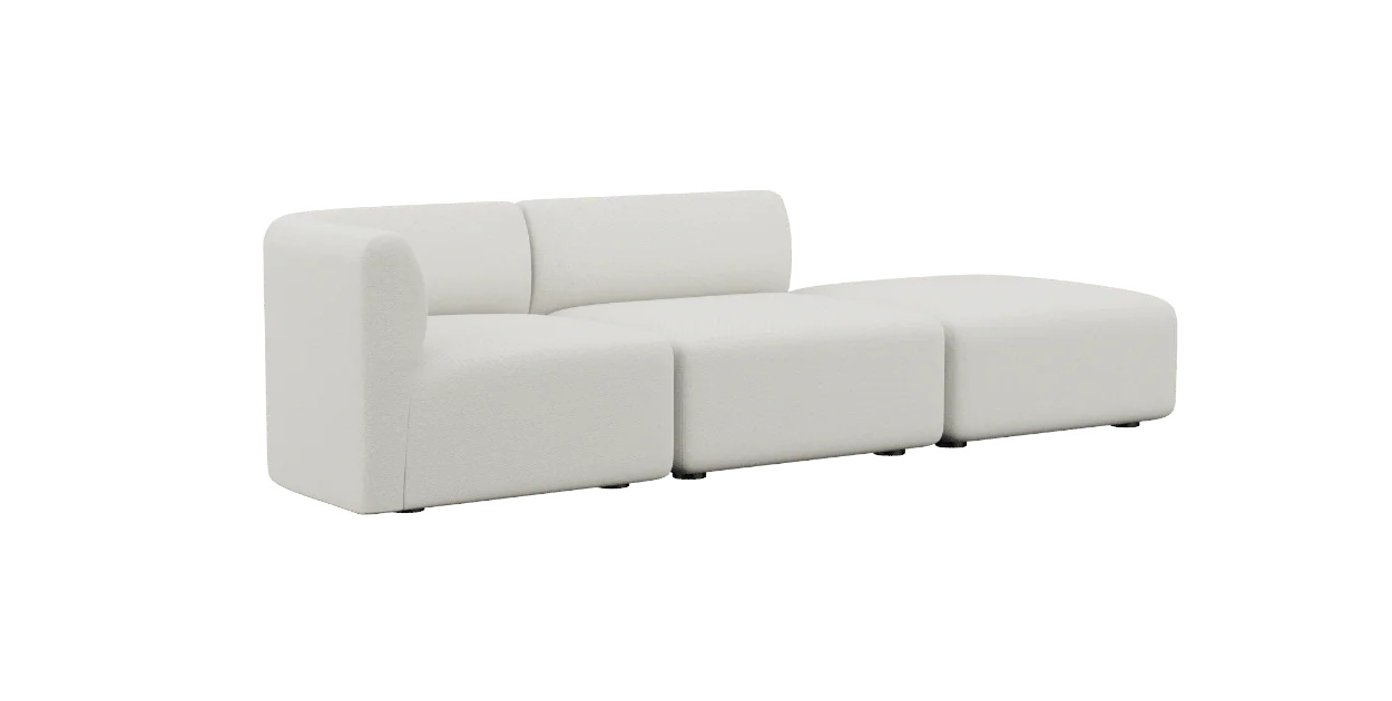 Fjord Loungesofa 2-Sitzer Open End Rechts, sealife ivory