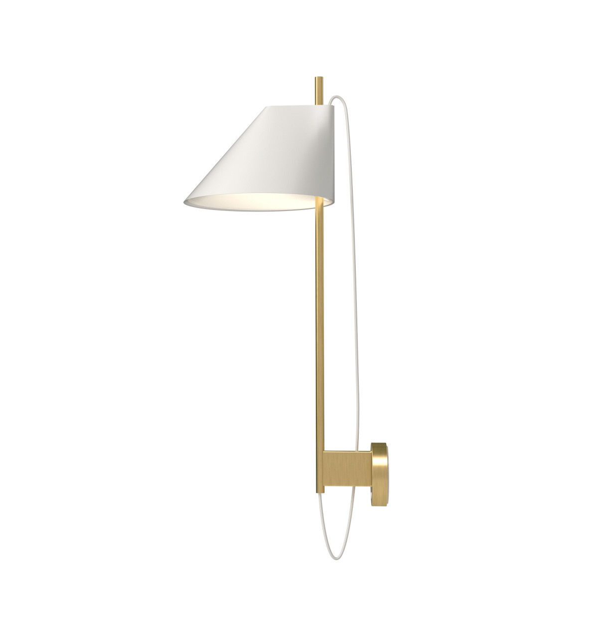 Louis Poulsen Yuh Wandleuchte brass white, verstellbar, modernes Design, LED-Beleuchtung für stilvolle Innenräume