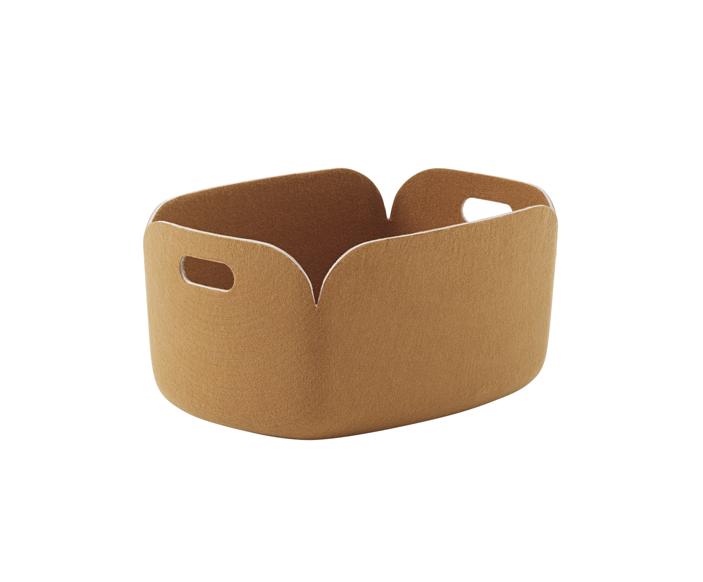 Muuto Restore Aufbewahrungskorb – nachhaltige Aufbewahrung in Burnt Orange Muuto Restore Aufbewahrungskorb in Burnt Orange aus recyceltem Filz, vielseitig und nachhaltig