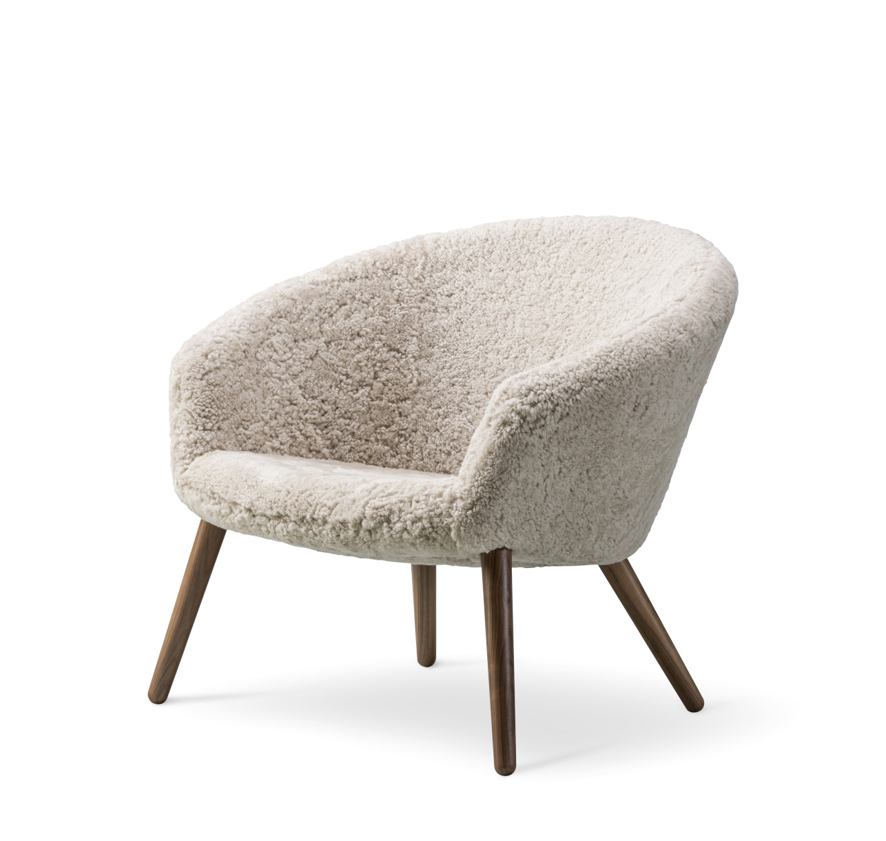 Ditzel Lounge Chair, eiche lackiert / sheepskin moonlight