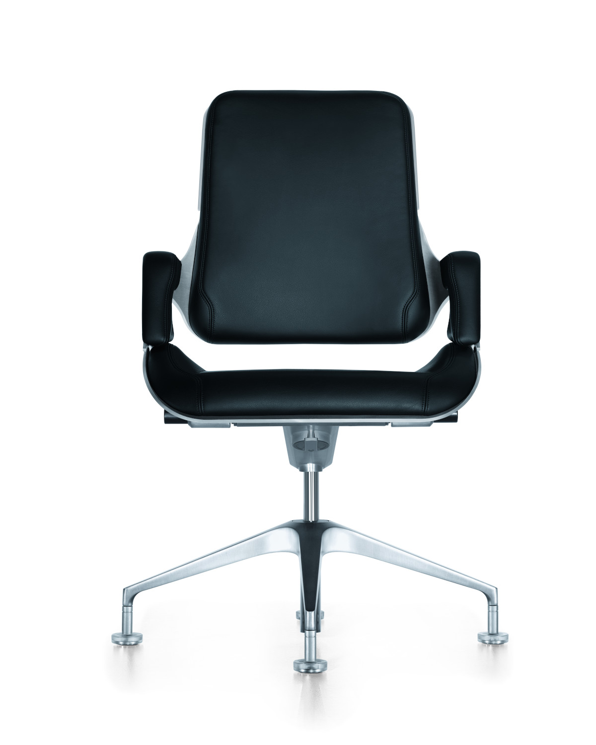 Interstuhl Silver 151S Konferenzstuhl aus Aluminium mit Echtlederbezug, hochwertiger Mechanik und modernem Business-Look