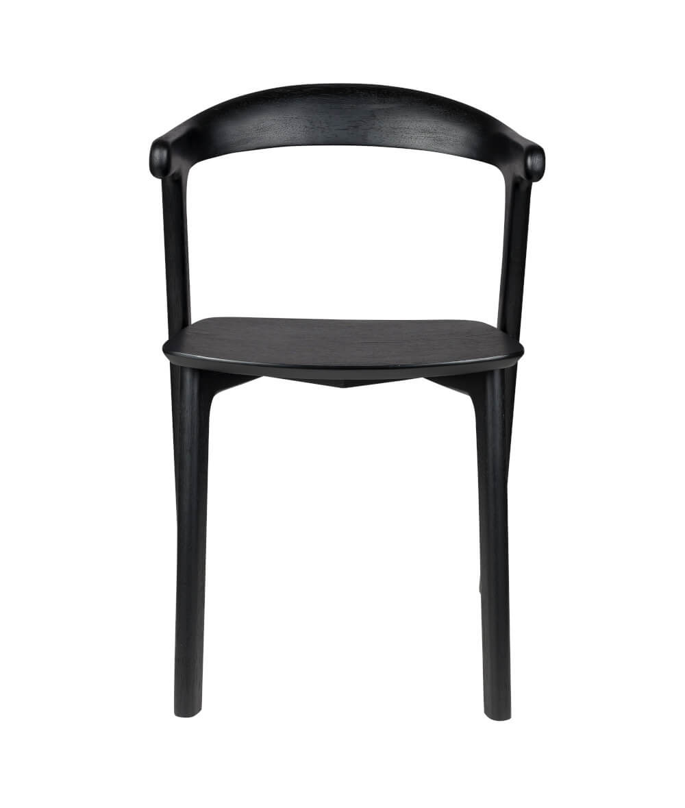 Northwood Stuhl von Zuiver schwarz, modernes Holzdesign, ergonomisch, inspiriert von japanischem Minimalismus