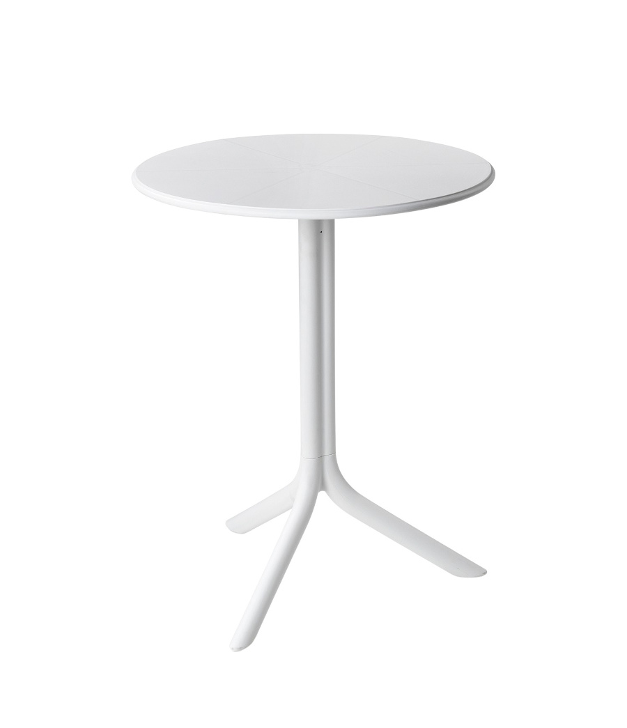 Nardi Spritz Gartentisch Ø 60 cm weiß, runder Outdoor-Tisch, wetterfest, stabil, leicht, italienisches Design