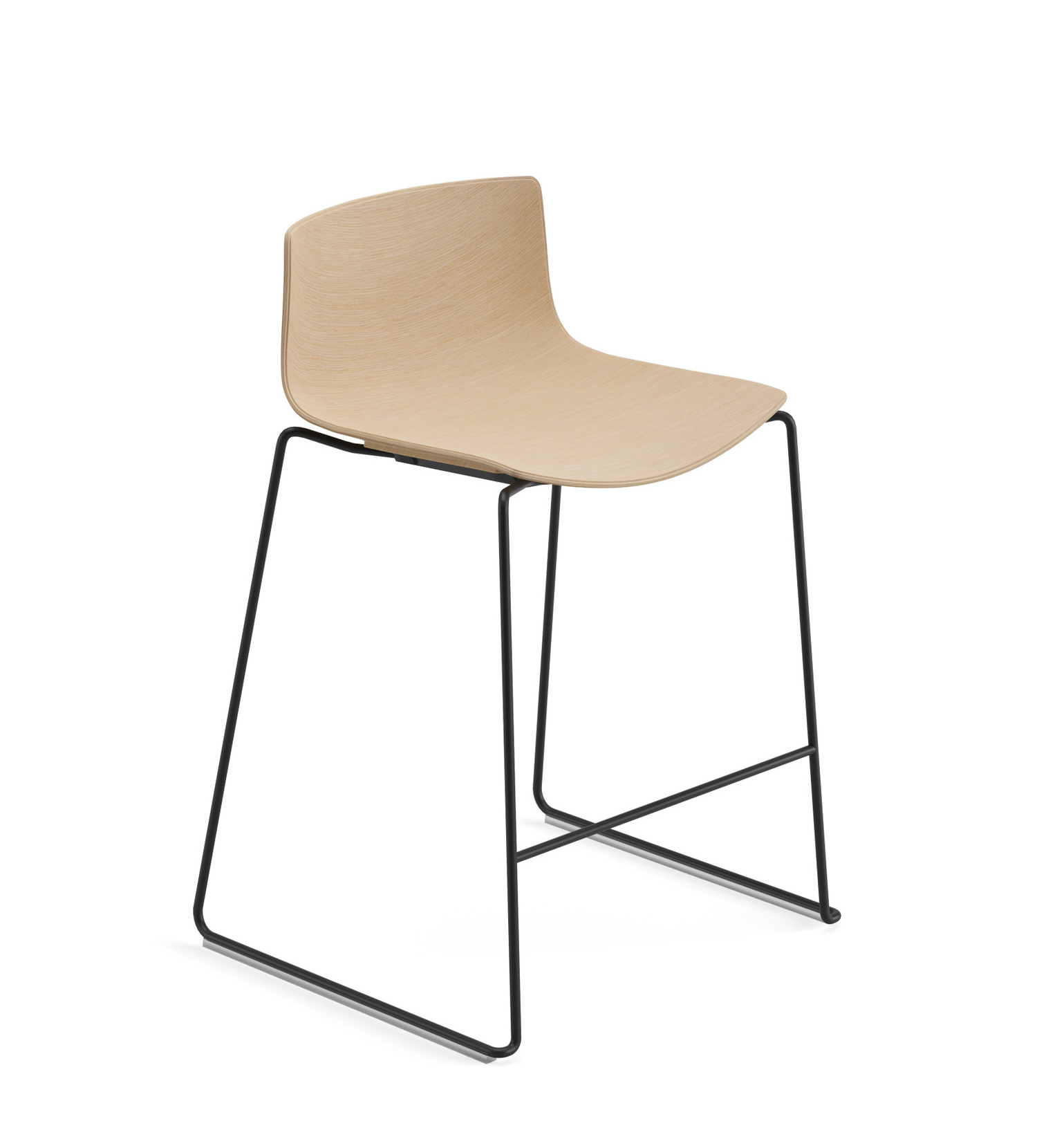 Catifa 46 Barhocker, höhe 64 cm, holz, schwarz / eiche natur #0572