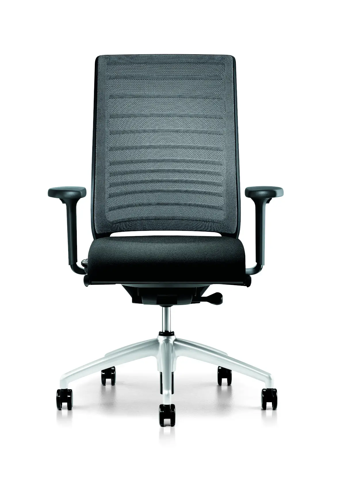 Interstuhl Hero 172H Bürodrehstuhl in Schwarz mit Netzrücken und Armlehnen