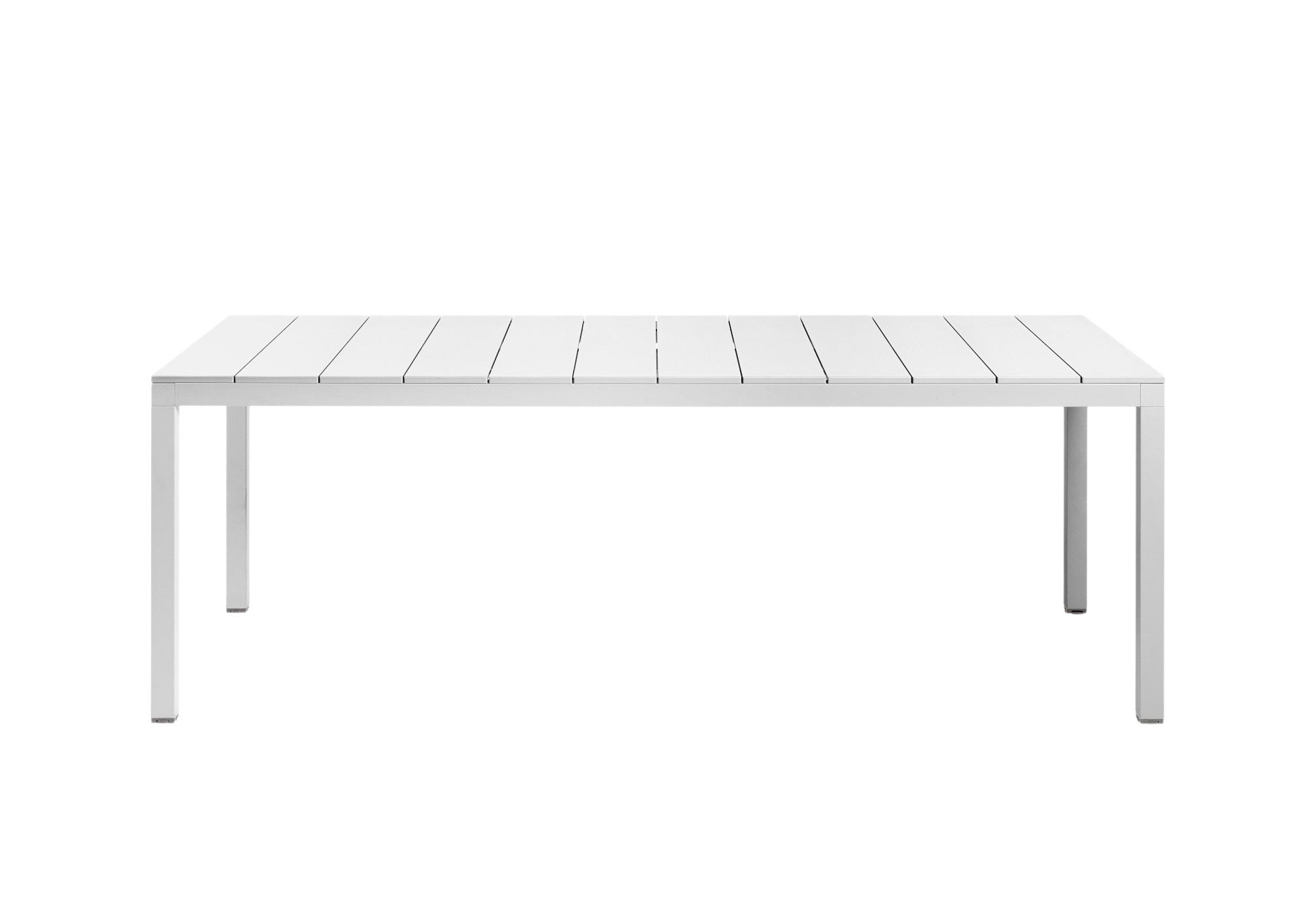 Nardi Rio Alu Fix Gartentisch 210 cm, weiß, wetterfest, robust, leicht, modernes italienisches Outdoor-Design