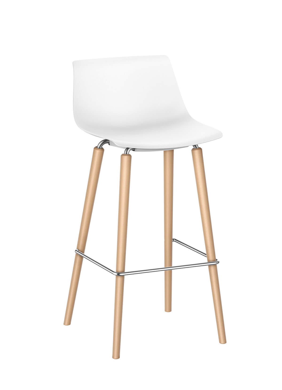 Moderner Interstuhl SHUFFLEis1 SU261 Barhocker, gepolsterter Sitz, Fußstütze, höhenverstellbar, ideal für Küche, Bar oder Café