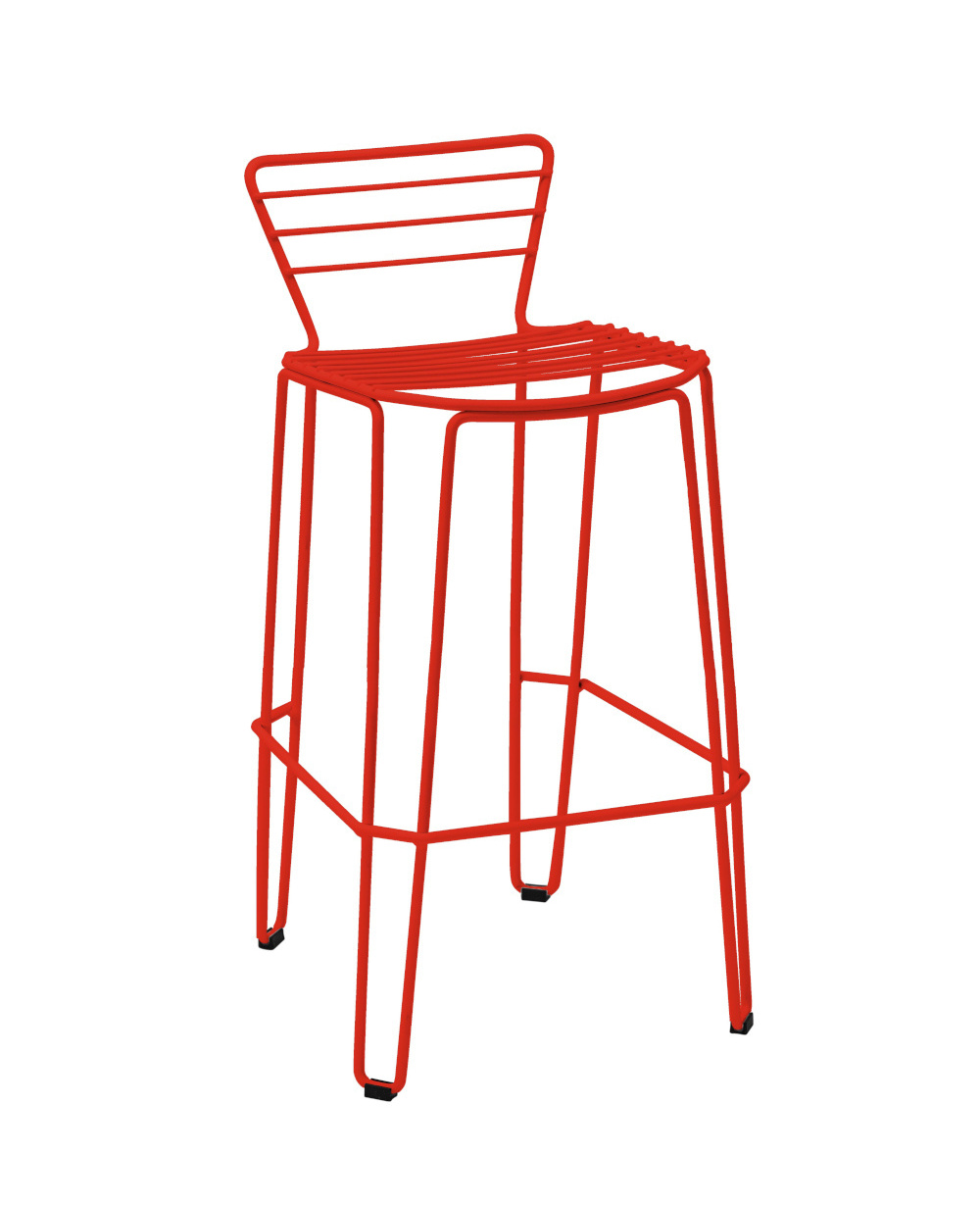 Menorca Barhocker, höhe 76 cm, tomatenrot