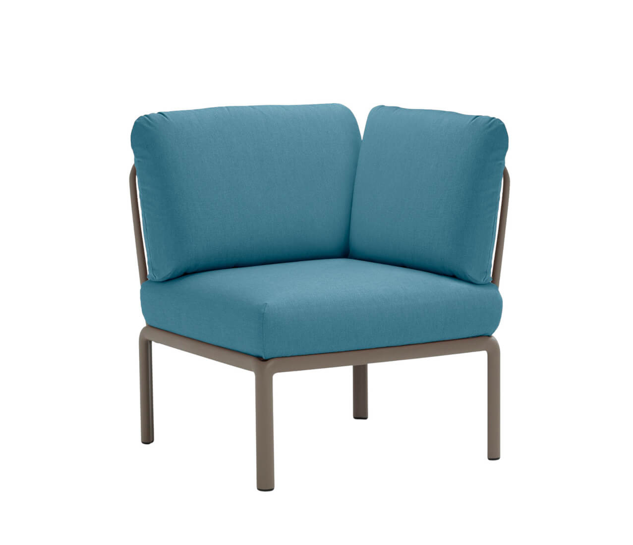 Nardi Komodo Modulsofa Eckelement, tortora, wetterfestes Outdoor-Sofa, Sunbrella-Bezug, italienisches Design