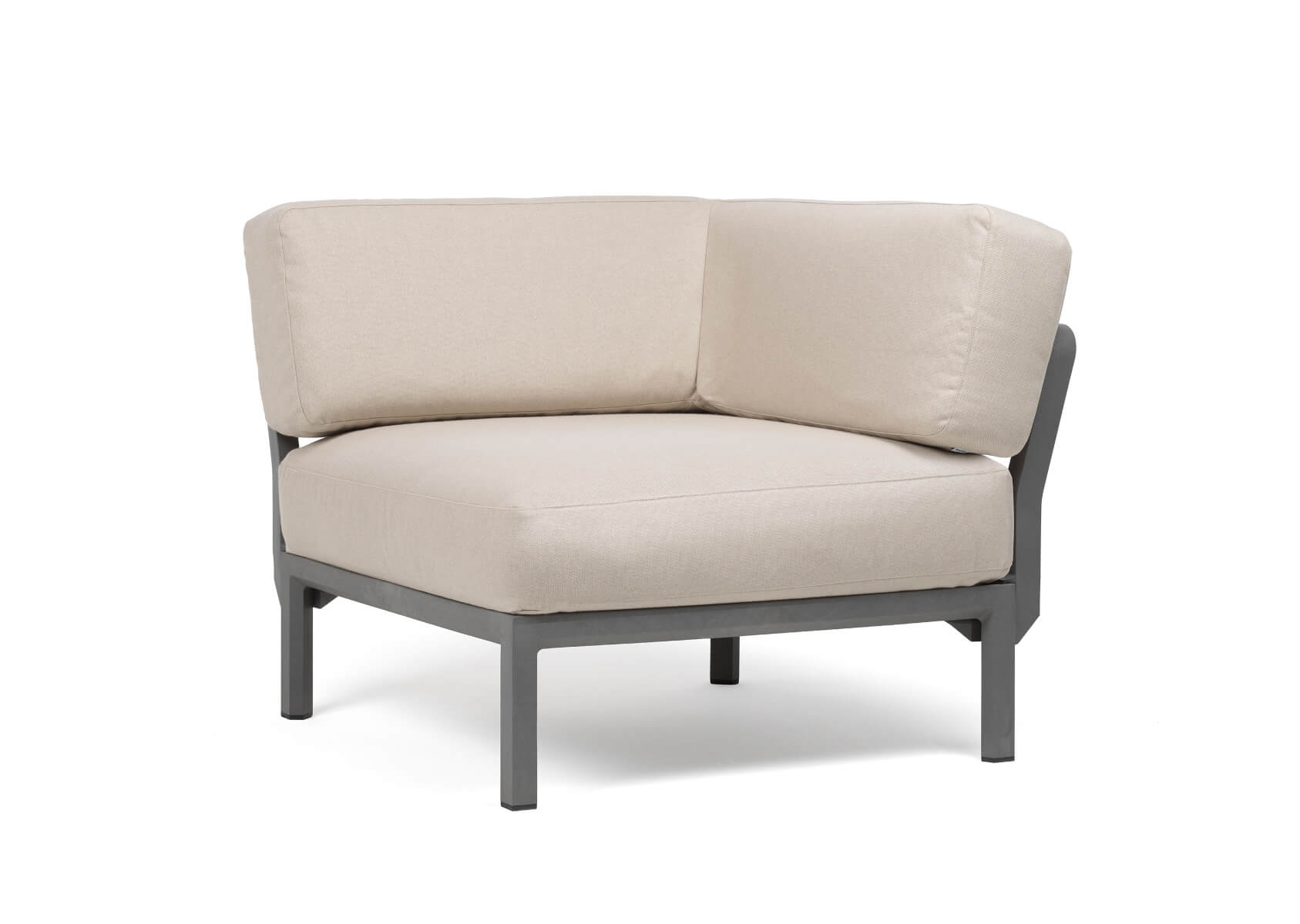 Nardi Maximo 5 Eckmodul – Outdoor-Sofa Basalto/Perla Sunbrella Nardi Maximo 5 Modulsofa Eckelement, Outdoor-Sofa, wetterfest, langlebig, italienisches Design, Basalto/Perla Sunbrella