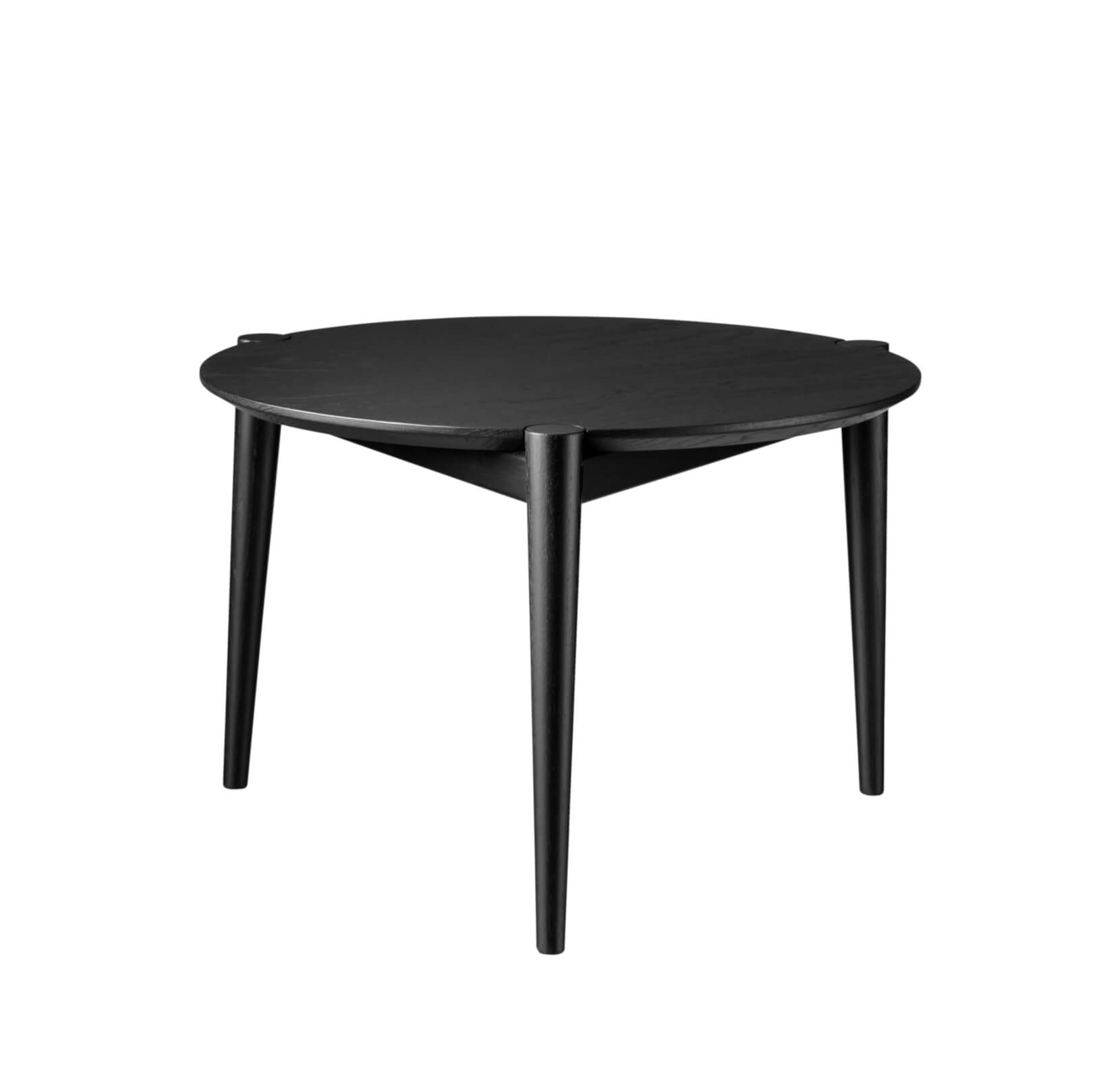 FDB Møbler D102 Søs Couchtisch, nordisches Design, Ø 55 cm, Eiche schwarz, langlebig, funktional, nachhaltig