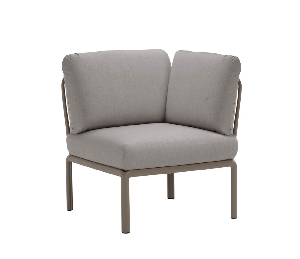 Nardi Komodo Eckmodul, Outdoor-Modulsofa, italienisches Design, wetterfest, langlebig, tortora/grigio