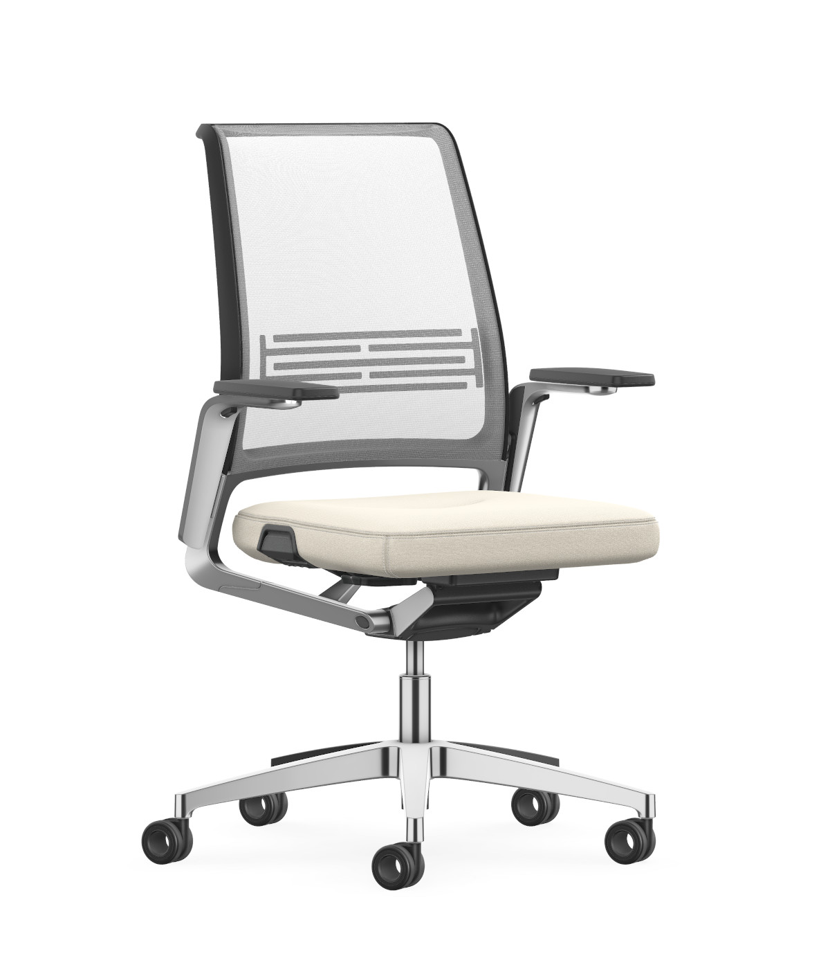 Design-Bürostuhl VINTAGEis5 17V7 von Interstuhl mit Netzrücken, hoher Sitzkomfort, verstellbar, für professionelles Arbeiten