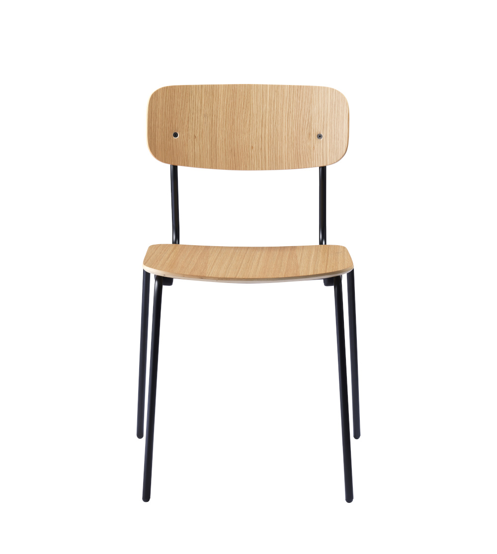 FDB Møbler J182 Holmen Stuhl, nordisch, ergonomisch, Eiche natur, schwarz, langlebig, funktional