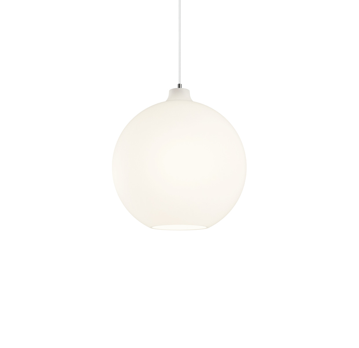 Louis Poulsen Wohlert Pendelleuchte Ø 30 cm, weißes Opalglas, minimalistisches Design, gleichmäßige Lichtverteilung