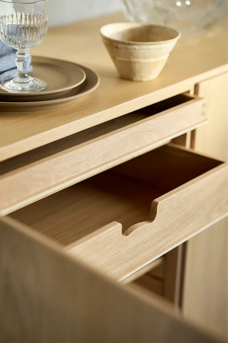 FDB Møbler A232 Sideboard aus Eiche natur im Wohnzimmer, funktional, elegant und hochwertig – skandinavisches Design