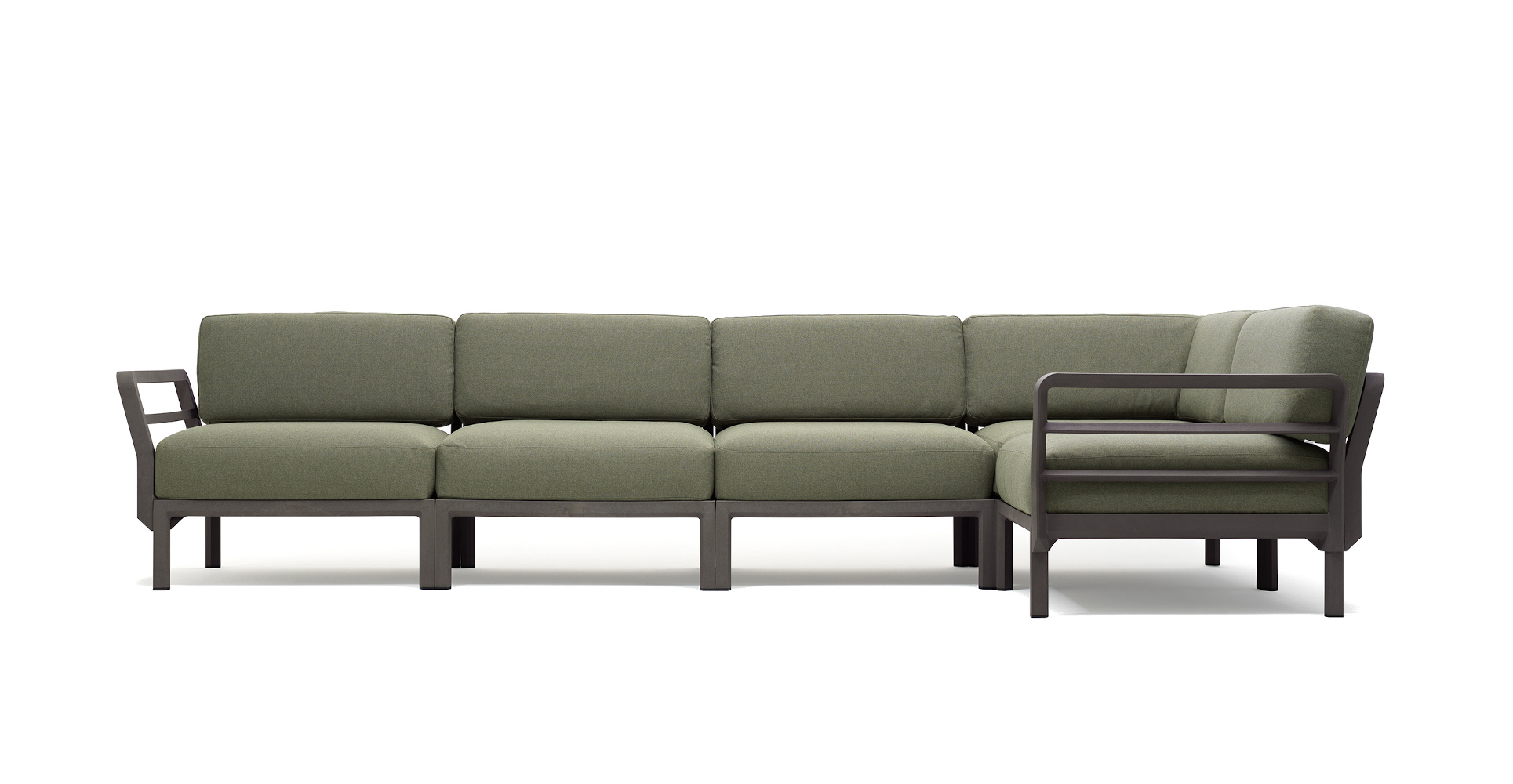 Nardi Maximo 5 Gartensofa terra mit Timo Sunbrella Kissen, wetterfest, langlebig, modernes italienisches Design