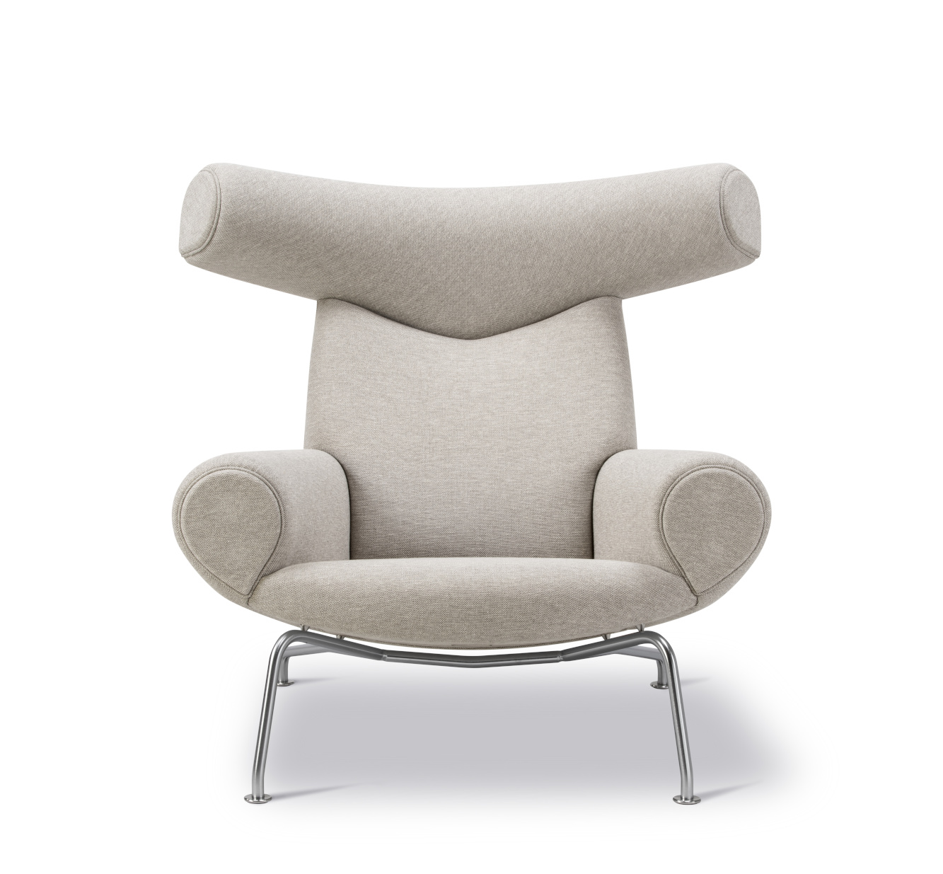 Wegner Ox Chair, brushed steel / clay 12