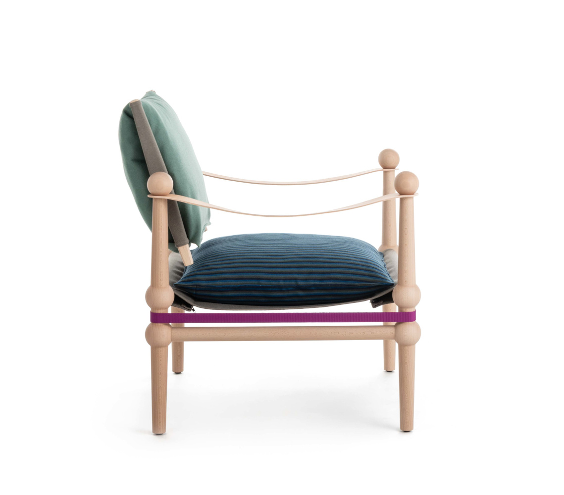 Magis Twain Sessel, Buche natur / Sage, moderner Sessel, ergonomisch, leicht, langlebig