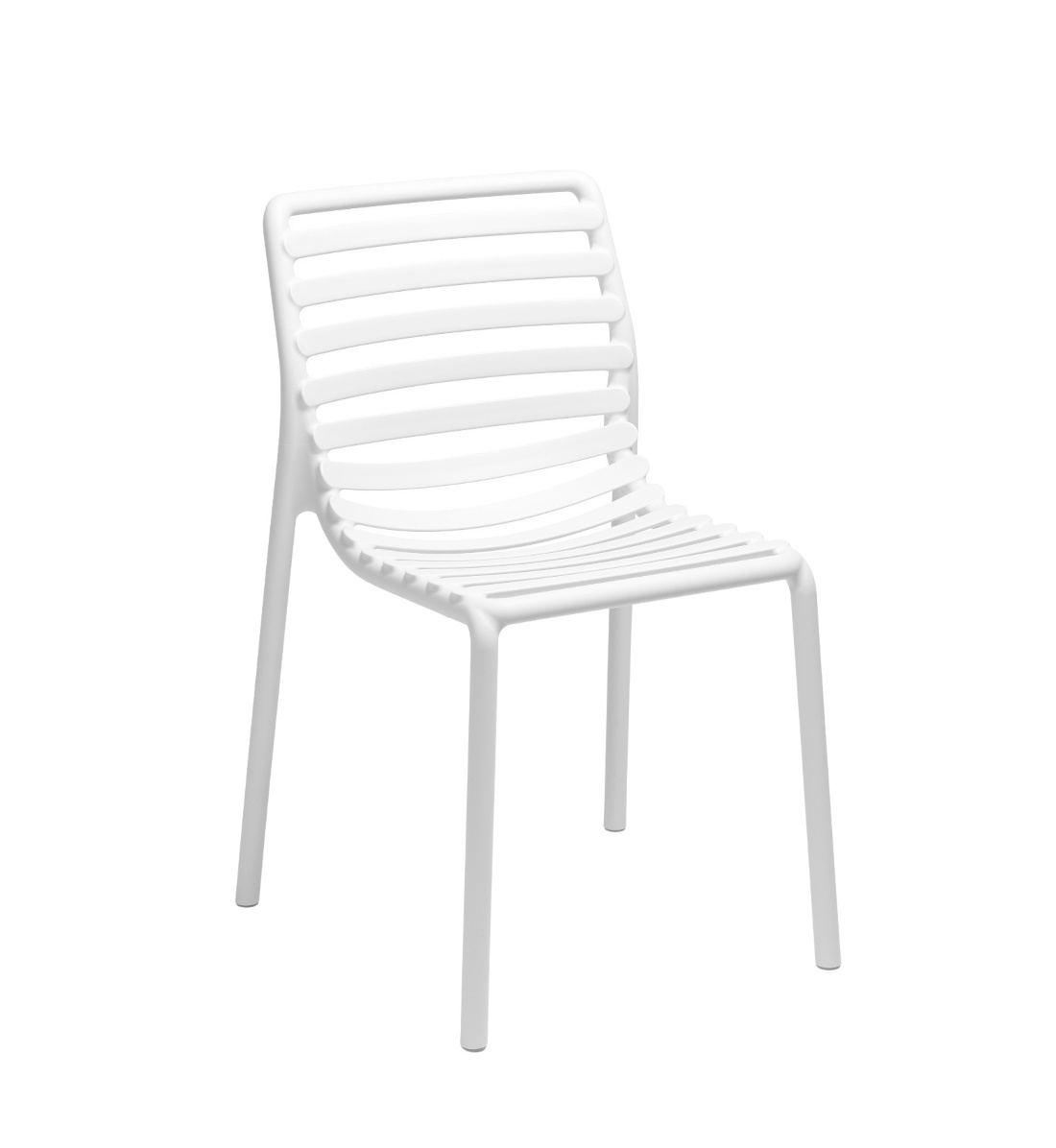 Nardi Doga Gartenstuhl weiß, Outdoor-Stuhl, wetterfest, leicht, stapelbar, italienisches Design