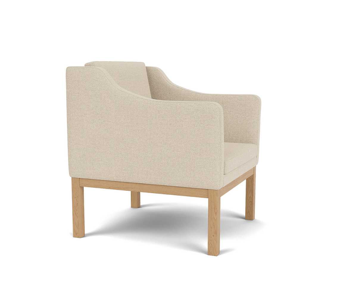 FDB Møbler MK155 Mogens Koch Sessel, ergonomisch, nordisches Design, Eiche natur, beige