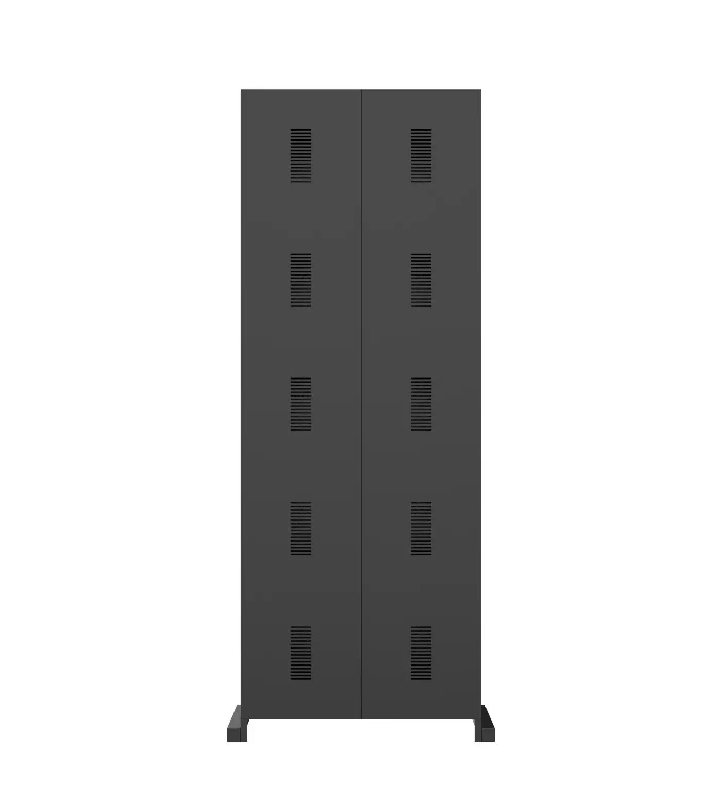 Zeus Alfiere Double Schrank in Gunmetal mit industriellem Design aus epoxidbeschichtetem Stahl