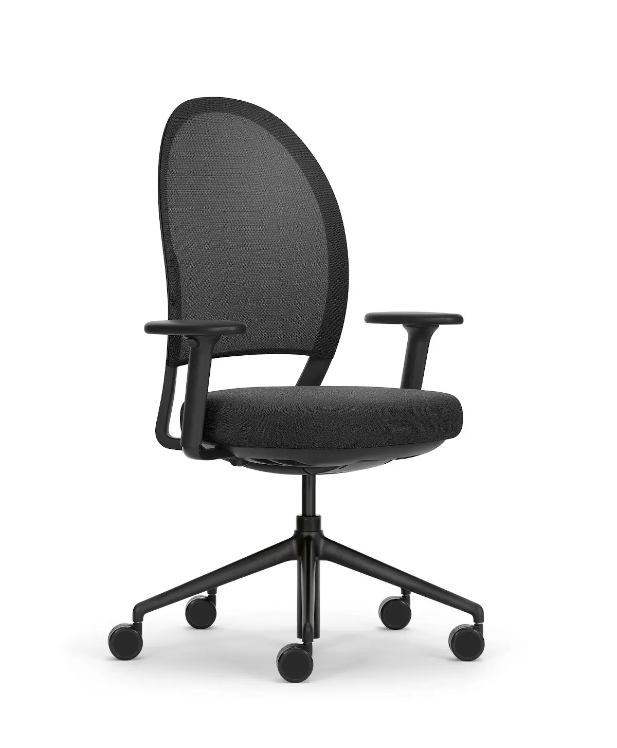 Girsberger Marva EcoKnit Bürostuhl in Schwarz aus schräger Frontansicht