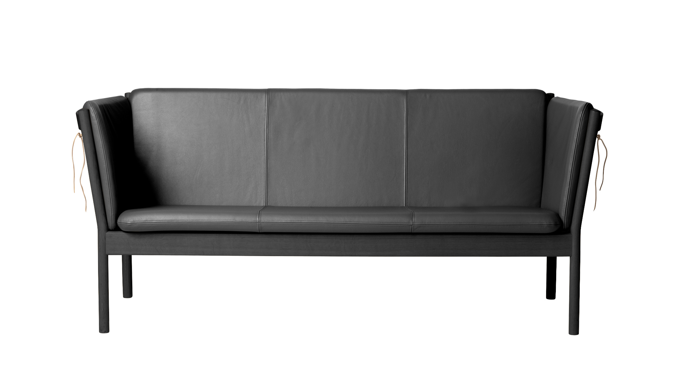 J149 Sofa 3-Sitzer, eiche schwarz / leder schwarz