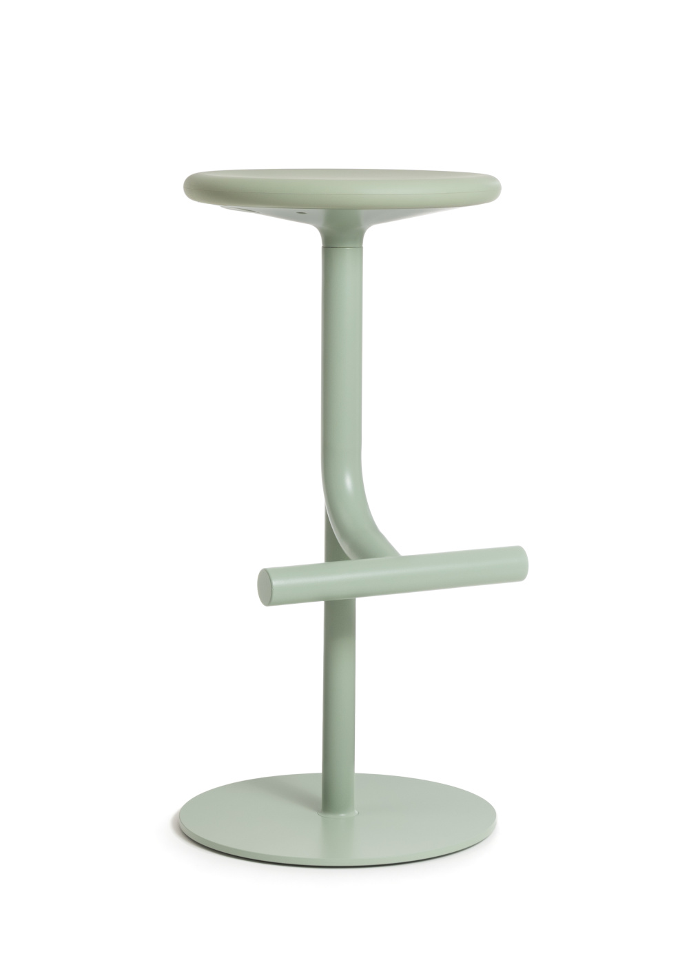 Magis Tibu Barhocker hellgrün, moderner Design-Hocker, robust, stapelbar, komfortabel, Made in Italy