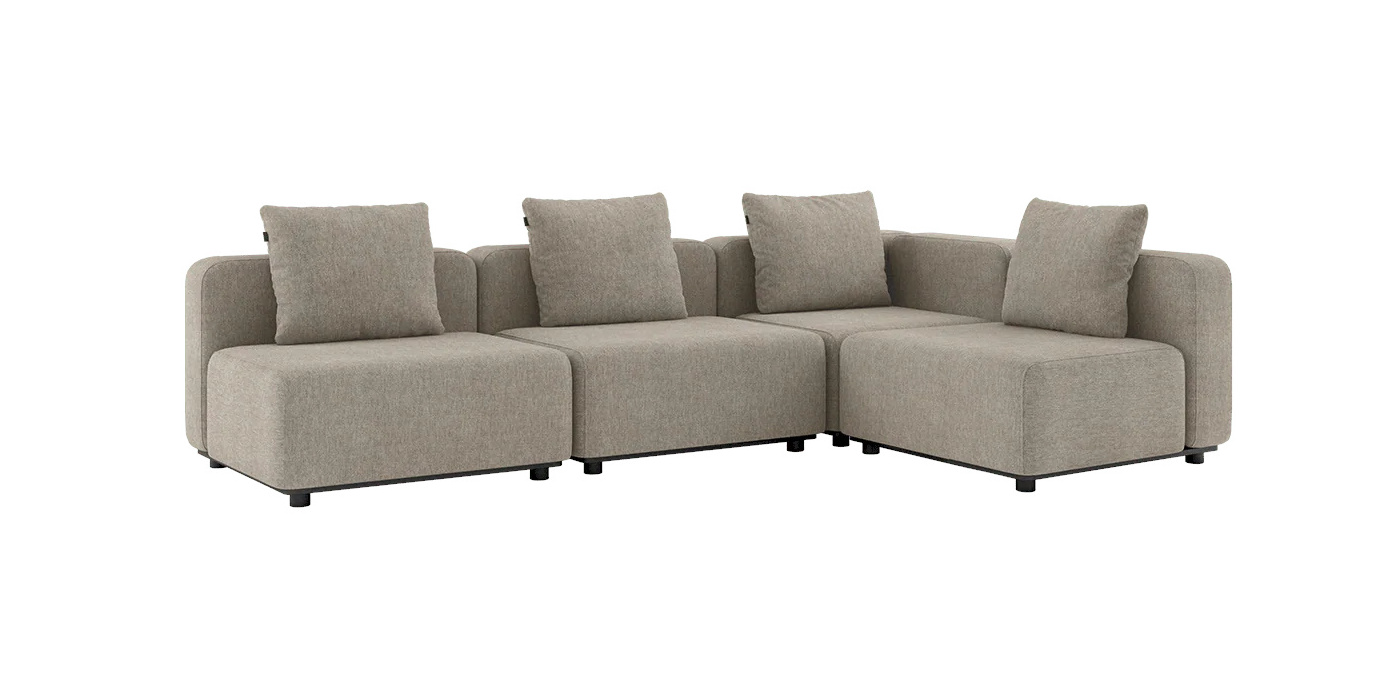 Cobana Ecksofa 4-Sitzer ohne Armlehne, kirra sand