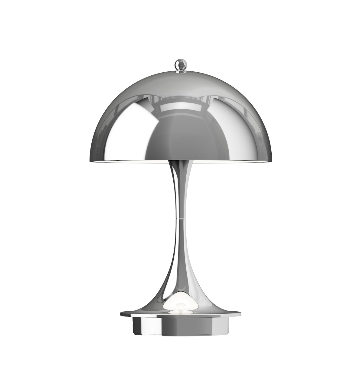Panthella 160 Portable Tischleuchte Chrom Hochglanz Louis Poulsen Louis Poulsen Panthella 160 Portable Tischleuchte mit hochglänzender Chrombeschichtung, kabellos, dimmbar, modernes Design