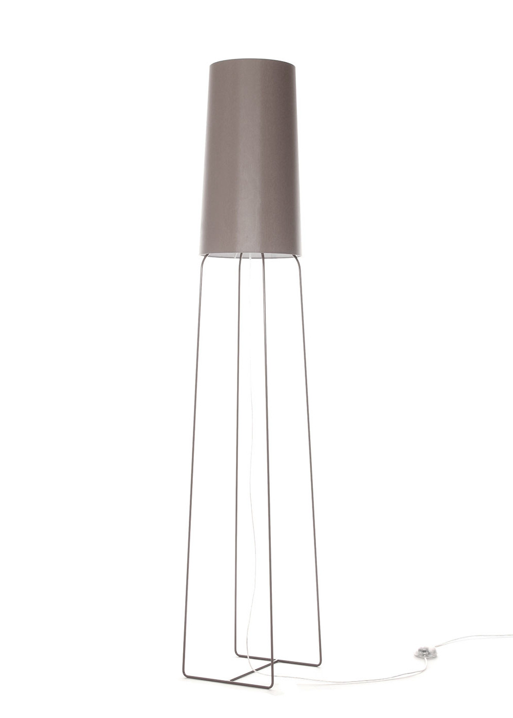FRAUMAIER SlimSophie Stehleuchte in Taupe, schlankes Design, dimmbar, LED, modernes Wohnzimmerlicht