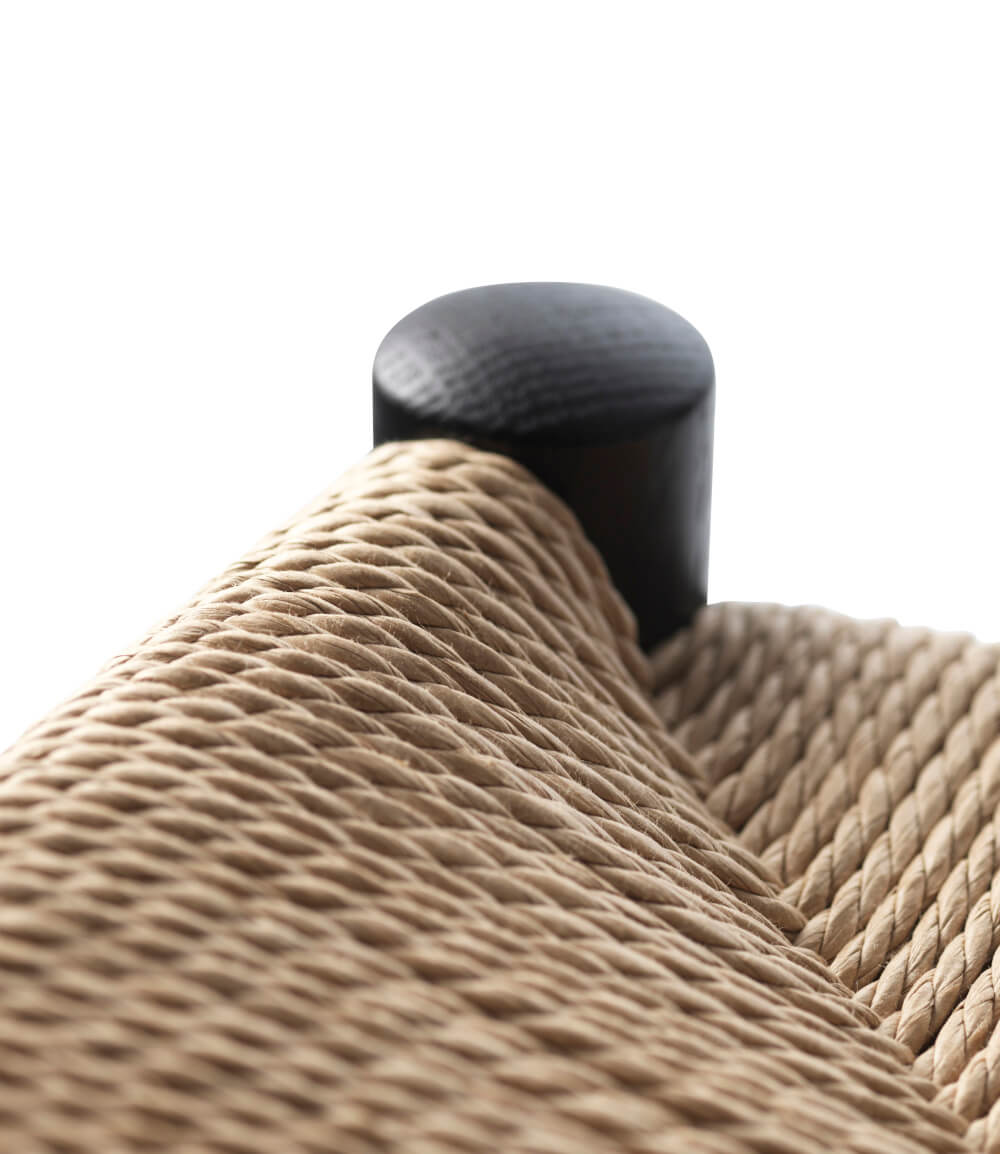 FDB Møbler J164C Barhocker, funktional, ergonomisch, Eiche schwarz, Naturgeflecht, nordischer Stil, langlebig