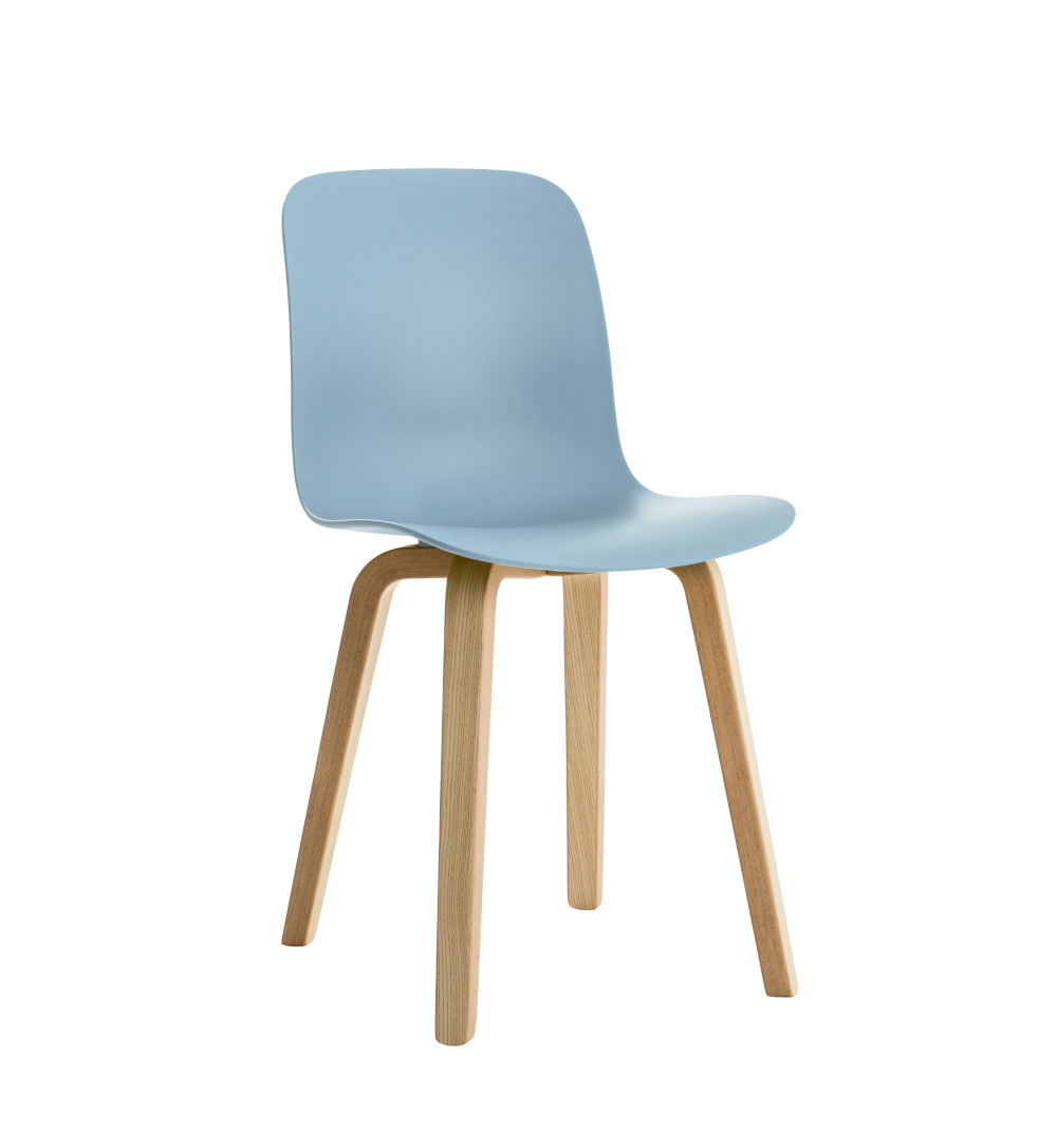 Magis Substance Stuhl, hellblau, Esche natur, ergonomischer Designstuhl, leicht, modern, hochwertig